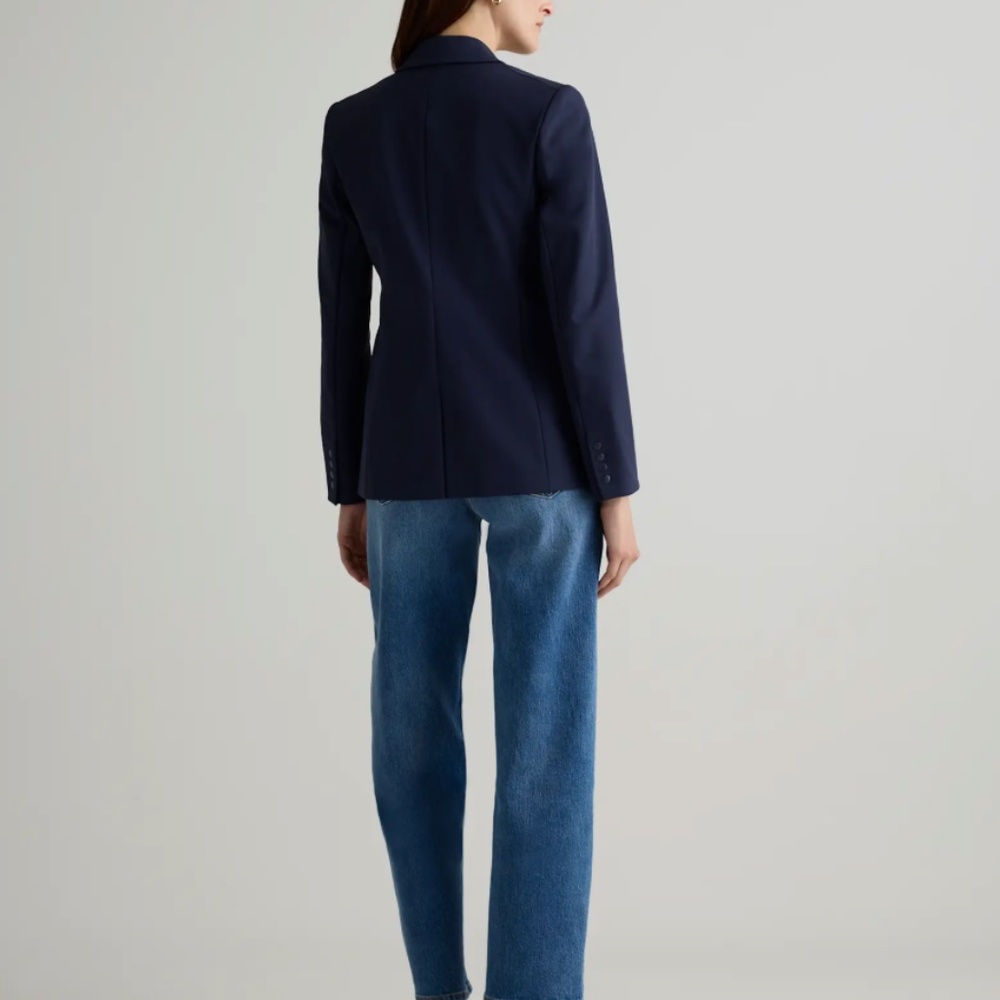 NWT Quince Navy Scuba Single Breasted Convertible Blazer - Picture 6 of 7